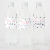 Roze Blauw Zilver Baby shower Waterflesetiket Waterfles Etiket (Flessen)