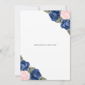 Roze Blauw Zilver Bloemen Foto Memorial Service Kaart (Achterkant)
