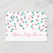 Roze Blauw Zilveren Stippen Luier Raffle Kaart (Achterkant)