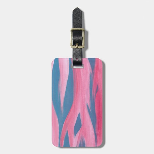 Roze blauw, zonneschijnbaar Bagagelabel met specia (Voorkant verticaal)