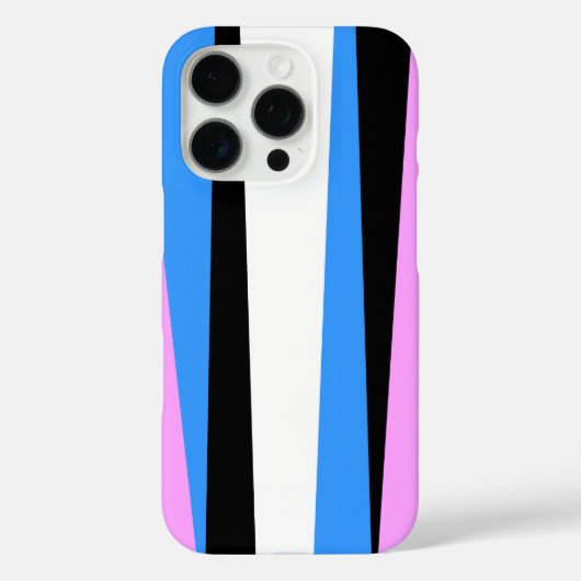 Roze, blauw, zwart en wit stripontwerp Case-Mate iPhone case (Achterkant)