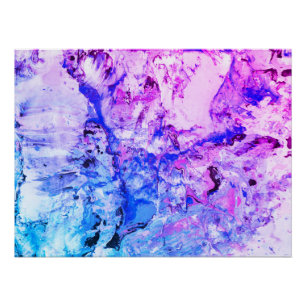 Roze Blauw Zwart wit Trendy Moderne Abstracte Kuns Perfect Poster