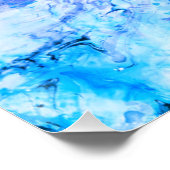 Roze Blauw Zwart wit Trendy Moderne Abstracte Kuns Perfect Poster (Hoek)