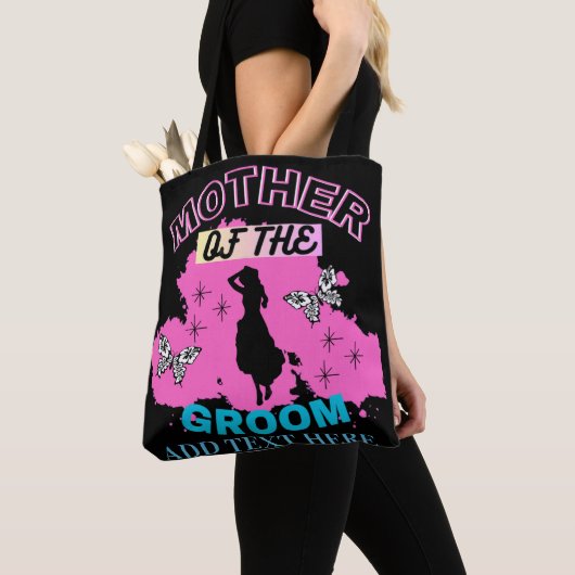 Roze Blauw & Zwarte Moeder Van De Bruidegom Boodsc Tote Bag (Dichtbij)