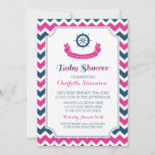 Roze, blauwe, aangepaste, baby-doucheruimte kaart (Achterkant)