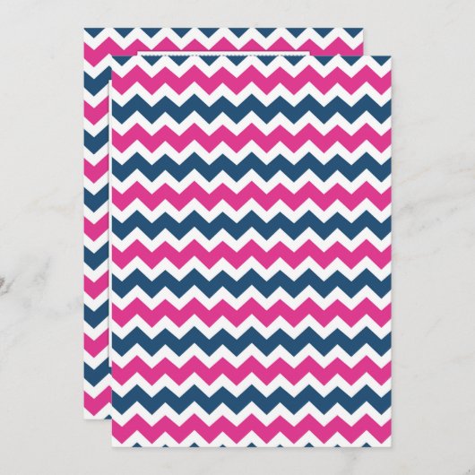 Roze, blauwe, aangepaste, baby-doucheruimte kaart (Voorkant / Achterkant)