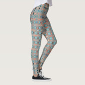 Roze blauwe aardse patronen leggings (Rechts)