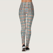 Roze blauwe aardse patronen leggings (Achterkant)