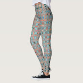 Roze blauwe aardse patronen leggings (Links)