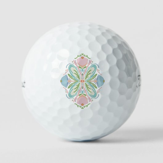 Roze Blauwe Abstract Golfballen (Voorkant)