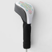 Roze Blauwe Abstract Golfheadcover (Schuin)