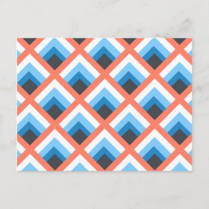 Roze blauwe Abstracte geometrische Design Kleur Briefkaart
