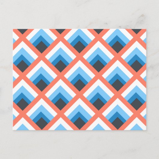 Roze blauwe Abstracte geometrische Design Kleur Briefkaart (Voorkant)