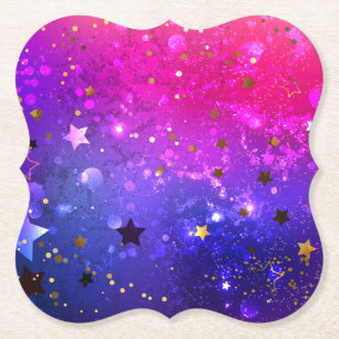 Roze Blauwe Achtergrond Glanzend Kartonnen Onderzetters