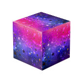 Roze Blauwe Achtergrond Glanzend Kubus (Achter hoekig)