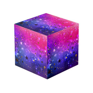 Roze Blauwe Achtergrond Glanzend Kubus