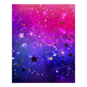 Roze Blauwe Achtergrond Glanzend Perfect Poster