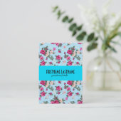 Roze blauwe achtergrond visitekaartje (Staand voorkant)