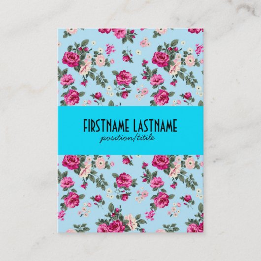 Roze blauwe achtergrond visitekaartje (Voorkant)