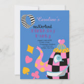 Roze blauwe Alice in Wonderland 1st. Birthday Part (Voorkant)