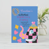 Roze blauwe Alice in Wonderland 1st. Birthday Part (Staand voorkant)