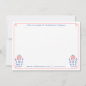 Roze Blauwe Aquarel Briefpapier Met Naam Notitiekaartje (Voorkant)