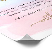 Roze Blauwe Aquarel Goud In Plaats Van Favorieten  Poster (Hoek)