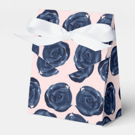 Roze Blauwe Aquarel Roos Wijnranken Cottage Bruilo Bedankdoosjes