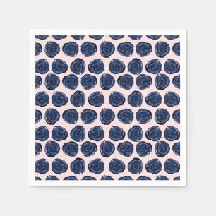 Roze Blauwe Aquarel Roos Wijnranken Cottage Bruilo Servet