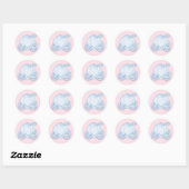 Roze & Blauwe Assepoester Prinsessenkoets Feest Ronde Sticker (Vel)