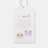 Roze Blauwe Baby Kleding Geslacht Reveal Dank u Cadeaulabel (Achterkant)