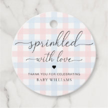 Roze blauwe Baby shower van Gingham, gesponnen met