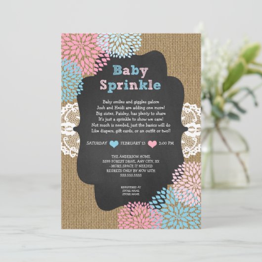 Roze blauwe Baby sprint Kaart (Staand voorkant)