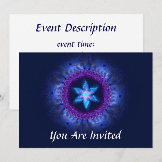 Roze blauwe balk/bat Mitzvah Kaart (Voorkant / Achterkant)