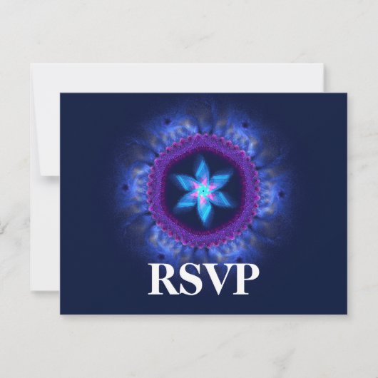 Roze blauwe balk/bat Mitzvah RSVP (Voorkant)
