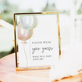 Roze & Blauwe Ballon Geslacht onthullen Draag uw g Poster