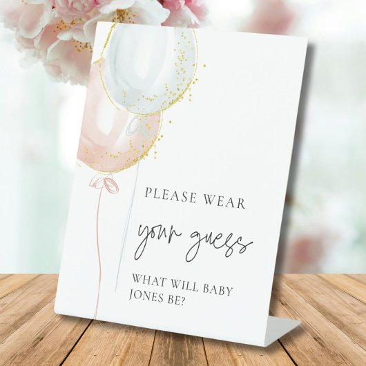 Roze & Blauwe Ballon Geslacht onthullen Draag uw g Reclamebord Met Voetstuk