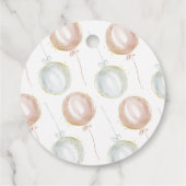 Roze & Blauwe Ballon Geslacht onthullen Favoriet P Bedankjes Labels (Achterkant)