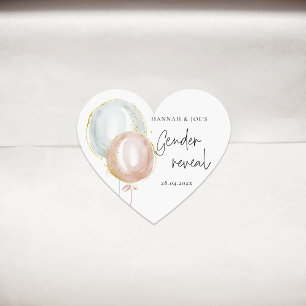 Roze & Blauwe Ballon Geslacht onthullen Favoriet P Hart Sticker