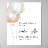 Roze & Blauwe Ballon Geslacht Onthullen kaarten +  Poster (Voorkant)