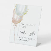 Roze & Blauwe Ballon Geslacht Onthullen kaarten + Reclamebord Met Voetstuk (Voorkant)