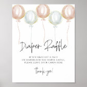 Roze & Blauwe Ballon Geslacht onthullen Luier Raff Poster (Voorkant)