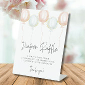 Roze & Blauwe Ballon Geslacht onthullen Luier Raff Reclamebord Met Voetstuk