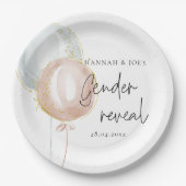 Roze & Blauwe Ballon Geslacht onthullen Papieren Bordje (Voorkant)