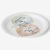 Roze & Blauwe Ballon Geslacht onthullen Papieren Bordje (Gekanteld)