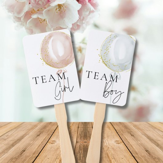 Roze & Blauwe Ballon Geslacht Onthullen stempels Handwaaier