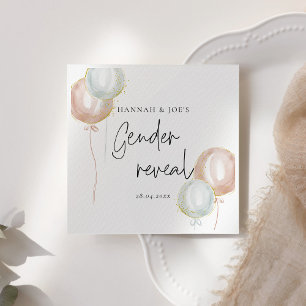 Roze & Blauwe Ballon Geslacht onthullen Team Boy Servet