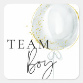 Roze & Blauwe Ballon Geslacht onthullen Team Boy Vierkante Sticker (Voorkant)