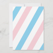 Roze Blauwe Ballon Giant Bubble Dom Gender Reveal Kaart (Achterkant)