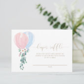 Roze Blauwe Ballon Luier Raffel Ticket Kaart (Staand voorkant)